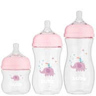 Kit 3 Mamadeiras Easy Flow Elefante Rosa 120/270/330ml - Sistema Anticólico Buba - imagem 5