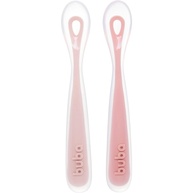 Kit 2 Colheres em Silicone Buba Fase 1 Rosa - Segurança e Conforto na Introdução Alimentar - imagem 1