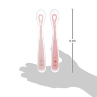 Kit 2 Colheres em Silicone Buba Fase 1 Rosa - Segurança e Conforto na Introdução Alimentar - imagem 3