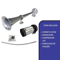 Buzina Marítima Cromada 45cm 12V para Caminhão: Som Potente e Estilo Inconfundível - imagem 3