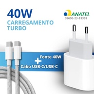 Carregador Turbo Tipo C 40W 9.1A com Cabo USB-C PD Power Duo - Carga Rápida Android/iOS - imagem 3