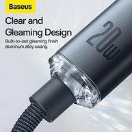 Cabo Baseus Lightning USB-C PD 20W 2m: Carregamento Turbo Rápido para iPhone e iPad - imagem 3