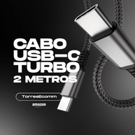 Cabo USB-C 2M Turbo 60W Ultra Rápido: Nylon Trançado, Carregamento e Dados - imagem 2