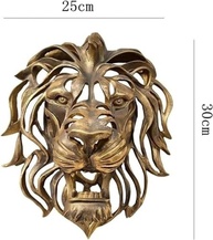 Escultura de Parede 3D de Cabeça de Leão em Resina - Decoração Majestosa para Casa - imagem 4