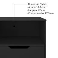 Mesa de Cabeceira com Gaveta e Nicho - Design Industrial Moderno em Aço - imagem 4