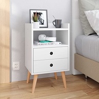 Conjunto Mesa de Cabeceira Retro com 2 Gavetas - Design Moderno para Quarto - imagem 3