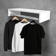 Cabideiro de Parede com Prateleira 60 cm – Arara para Roupas em MDF Branco com Montagem Fácil - imagem 3