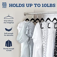 Zober Pacote com 50 Cabides de Veludo Preto - Cabides Antiderrapantes com Design Espaçoso para Casacos, Calças e Roupas Sociais - imagem 5