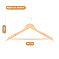 Kit 20 Cabides de Madeira com Rotação 360° - Organize seu Guarda-Roupa com Estilo e Durabilidade - imagem 3