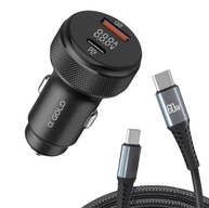 Carregador Veicular Turbo 60W Premium: 2 USB-C PD + USB-A QC com Cabo Incluso - imagem 1