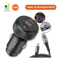 Carregador Veicular Turbo 60W com 2 Portas USB-C e Cabo Premium | Carro Rápido IOS/Android - imagem 5