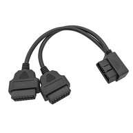 Divisor OBD2 Ângulo Reto 30cm: Cabo Y Extensor 1 Macho 2 Fêmeas Universal - imagem 1