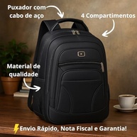 Mochila Masculina Feminina Para Notebook Executiva Impermeável Reforçada Cabo USB Trabalho Escola Viagens Presente - imagem 4