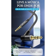 Cabo Auxiliar P2 90° VENTION 1m: Áudio HIFI Estéreo, Nylon Resistente e Conectores Banhados a Ouro - imagem 3