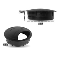 4x Acabamento Passa Fio Mesa 60mm - Organizador de Cabos Preto com Tampa Removível - imagem 3
