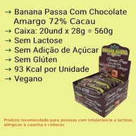 Bananinha Com Cobertura de Chocolate Amargo 72% Cacau Sem Lactose Sem Glúten 20 Unidades de 28g - Banana Mania - imagem 3