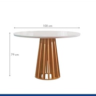 Conjunto Mesa Redonda Kansas 100cm + 4 Cadeiras Arizona - Vidro e Suede Moderno - imagem 3