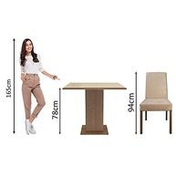 Conjunto Sala de Jantar Madesa Evelin - Mesa com Tampo de Vidro e 4 Cadeiras Modernas - imagem 5