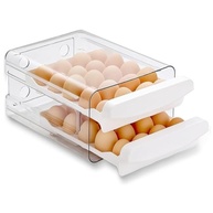 Porta-Ovos 2 Camadas Empilhável - 40 Ovos | Caixa Organizadora Transparente com Alças para Geladeira - imagem 1