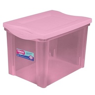 Caixa Organizadora Plástica Alta 13,5L Rosé - Linha Radical com Tampa Click - imagem 2