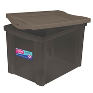 Caixa Organizadora Plástica Alta 13,5L - Cor Camurça, Linha Radical com Tampa Click - imagem 1