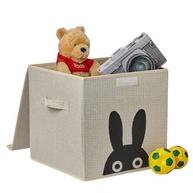 Caixa Organizadora Infantil com Tampa em Linho - Design Animal Box Coelho | Segura, Resistente e Divertida - imagem 4