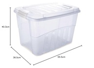 Caixa Plástica com Trava 56L - Organize com Estilo e Segurança | Plasútil Incolor - imagem 3
