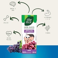 LIFE MIX Turma da Mônica - Suco de Uva em Caixinha - 100% Suco, Sem Adição de Açúcares, Sem Conservantes e Corantes, Ômega 3 DHA, Vitaminas C e D, Cálcio, Fibras - Vegano - Pack 12 x 200ml - imagem 1