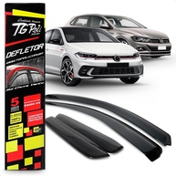 Calha de Chuva Slim Inteiriça para VW Polo Hatch 2020-2023 | Fumê 100% Acrílico Premium - imagem 1