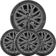 Kit 4 Calotas Aro 15 Grafite Fiat Mobi, Argo e Cronos - Design Esportivo e Logo 296cp - imagem 1