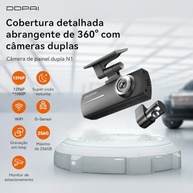 DDPAI N1 Dual Dash Cam: Visão Dupla 1296P+1080P, WiFi, Supercapacitor e Visão Noturna 24h - imagem 3