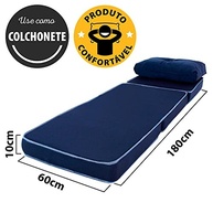 Puff Colchonete Dobrável 3 em 1 com Travesseiro | Sofá Cama Solteiro em Espuma D33 - imagem 5