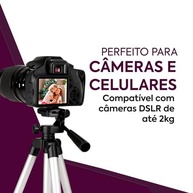 Tripé Profissional Alumínio 110cm c/ Controle Bluetooth - Celular e Câmera - imagem 3