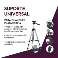 Tripé Profissional Alumínio 110cm c/ Controle Bluetooth - Celular e Câmera - imagem 5