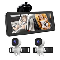 Câmera Dupla para Bebê no Carro 1080P HD com Tela 6.9" e Visão Noturna - imagem 1