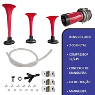 Buzina a Ar 3 Cornetas 12V: Som Potente para Caminhão, Navio e Verdureiro! - imagem 5
