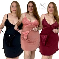 Camisola Plus Size Renda: Conforto e Elegância! - imagem 1