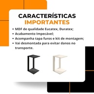 Mesa Lateral de Canto para Sofá com Design Moderno - Apoio para Notebook, Copos e Pratos - imagem 5
