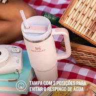Stanley Quencher H2.0 FlowState 1,18L Rosa - Copo Térmico com Canudo e Isolamento a Vácuo - imagem 5