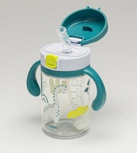 Copo de Treinamento com Canudo e Alça Dino Azul 240ml Twibex - Ideal para Bebês a Partir de 6 Meses - imagem 3