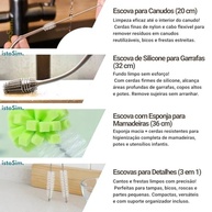 Kit 5 Escovas Multiuso para Garrafas, Mamadeiras e Canudos - Cerdas Firmes e Esponja para Limpeza Profunda - imagem 5