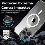 Capa Mag-Safe para iPhone 16 Pro MAX: Transparente Premium Anti-Amarelamento com Proteção de Câmera - imagem 4