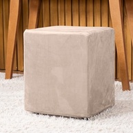 Capa para Puff Quadrado em Veludo Suede com Elástico Ajustável - Bege - imagem 2