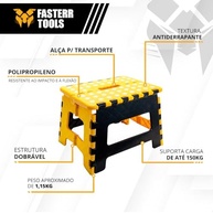Banqueta Plástica Dobrável 22cm com Capacidade de 150kg - Fasterr FST014 - imagem 4