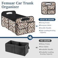 Organizador de Porta-Malas Femuar: Grande Capacidade, Dobrável e à Prova d'Água - Estampa Leopardo Elegante - imagem 4