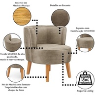 Kit 2 Poltronas Cadeira Moderna em Veludo Cappuccino | Design Sofisticado para Sala de Jantar - imagem 5
