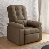 Poltrona Reclinável Papai Suede Veludo Capuccino - Conforto e Estilo para Sua Sala - imagem 3
