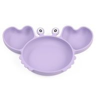 Pratinho Caranguejo com Divisória e Ventosa Silicone - Seguro e Divertido para Bebês | Roxo - imagem 1