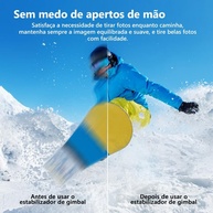 Estabilizador Cardã Inteligente 3 Eixos: Grave Vlogs Incríveis com Controle Remoto Recarregável - imagem 5