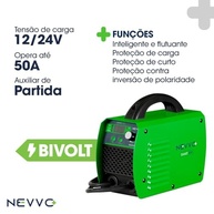 Carregador Inteligente Smart300 NEVVO: Partida Rápida e Carga 12V/24V Bivolt - imagem 4